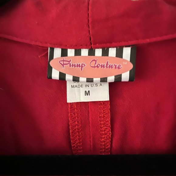 Pinup Couture Red collared Lauren Blouse top - Picture 2 of 3